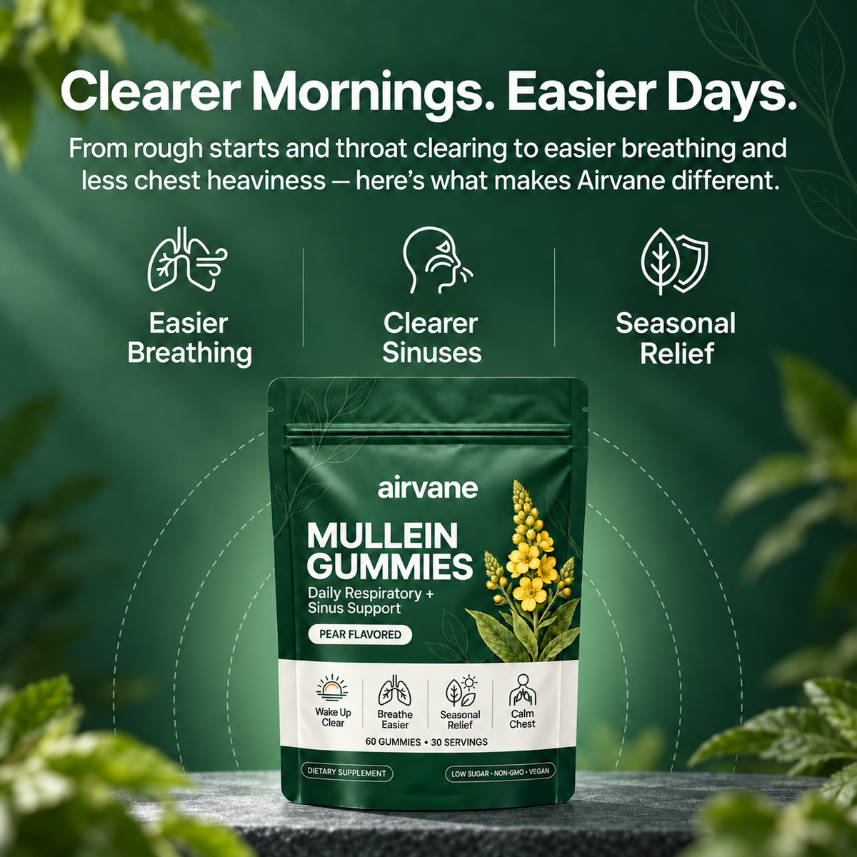 AIRVANE ClearLung™ Mullein Gummies