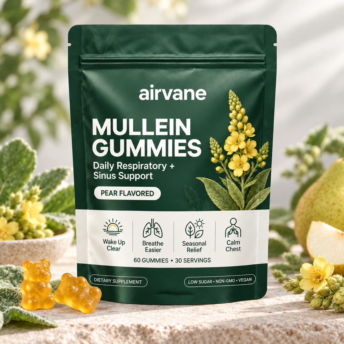 AIRVANE ClearLung™ Mullein Gummies